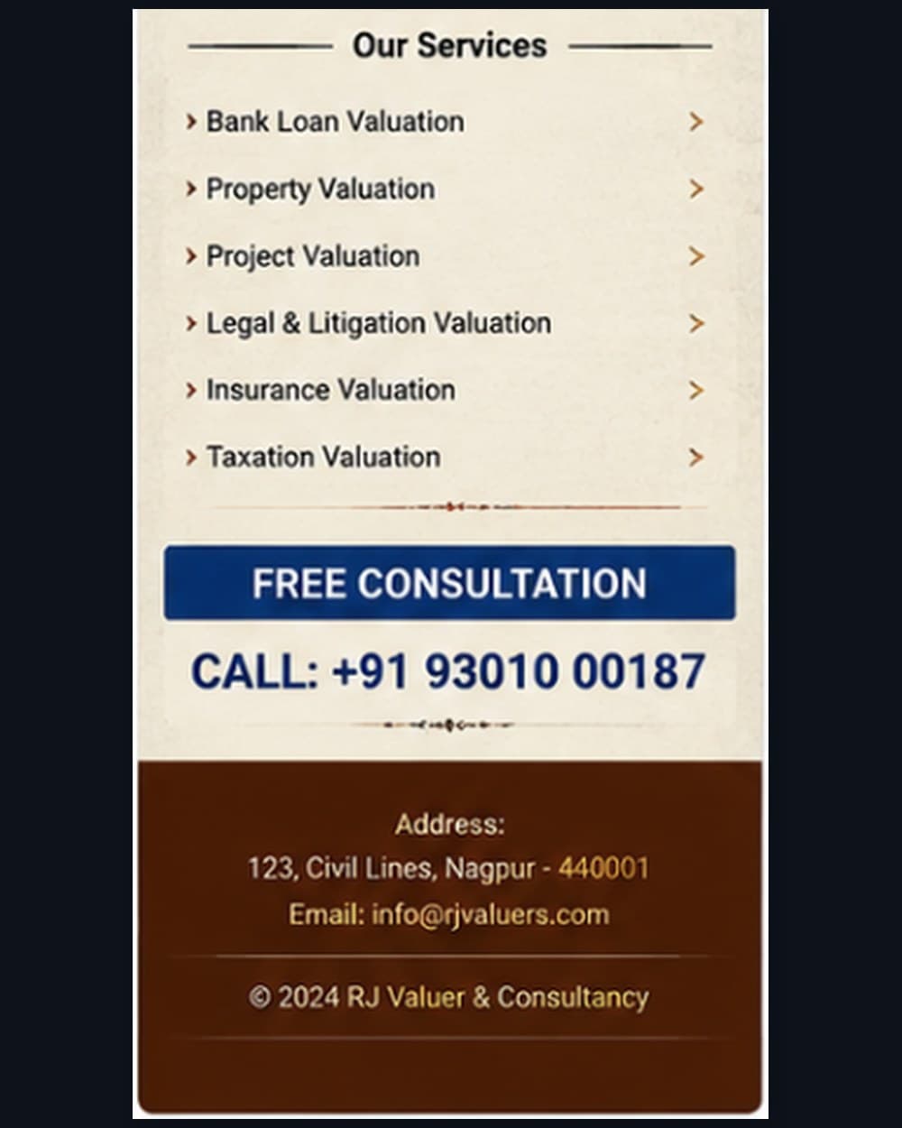 RJ Valuer, the credentials — the site as it was