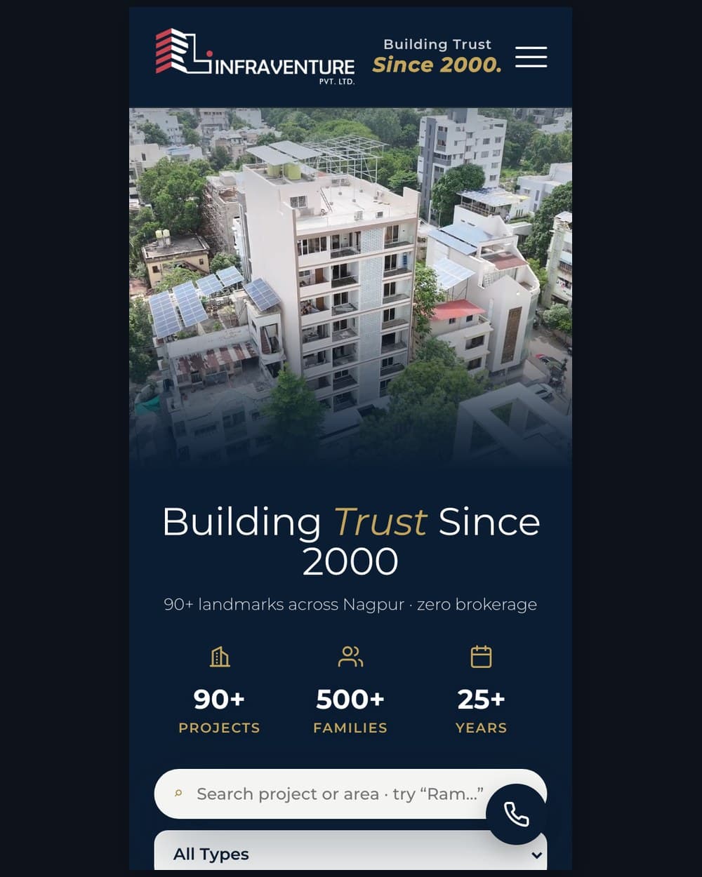 RL Infraventure, the home page — the site we built, live today