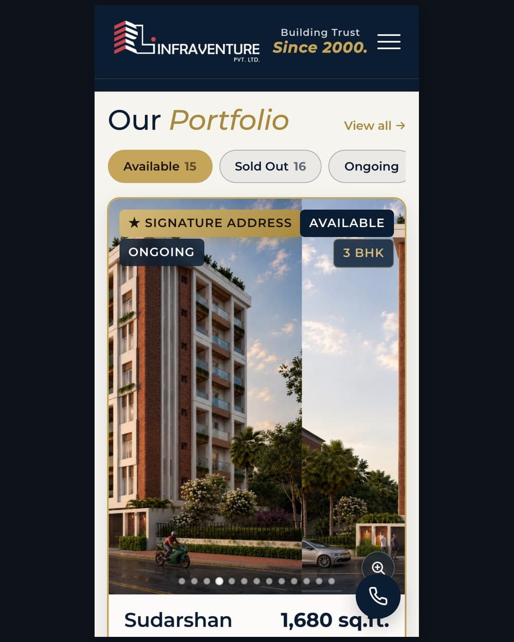 RL Infraventure, the project list — the site we built, live today