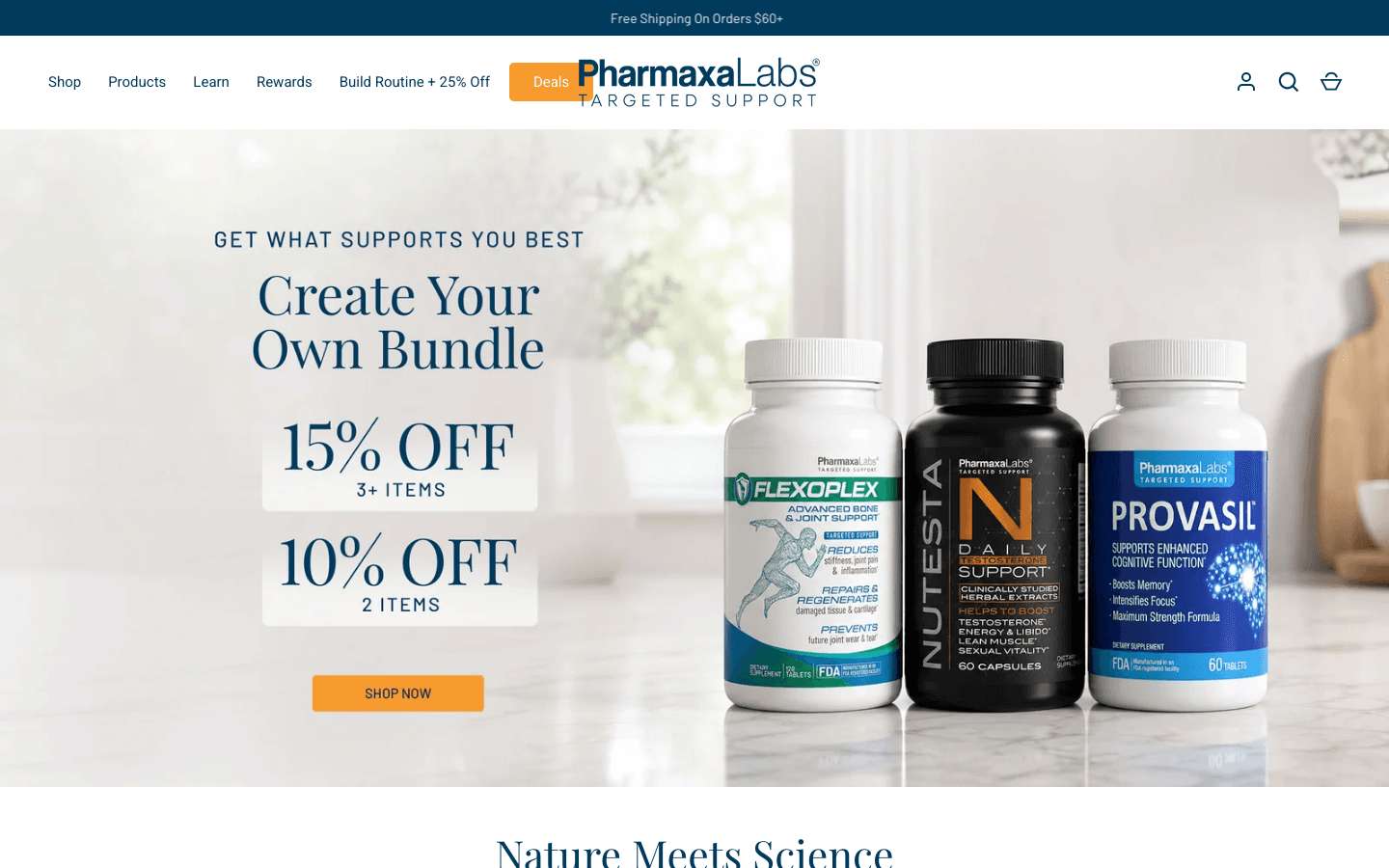 Pharmaxa Labs, live site