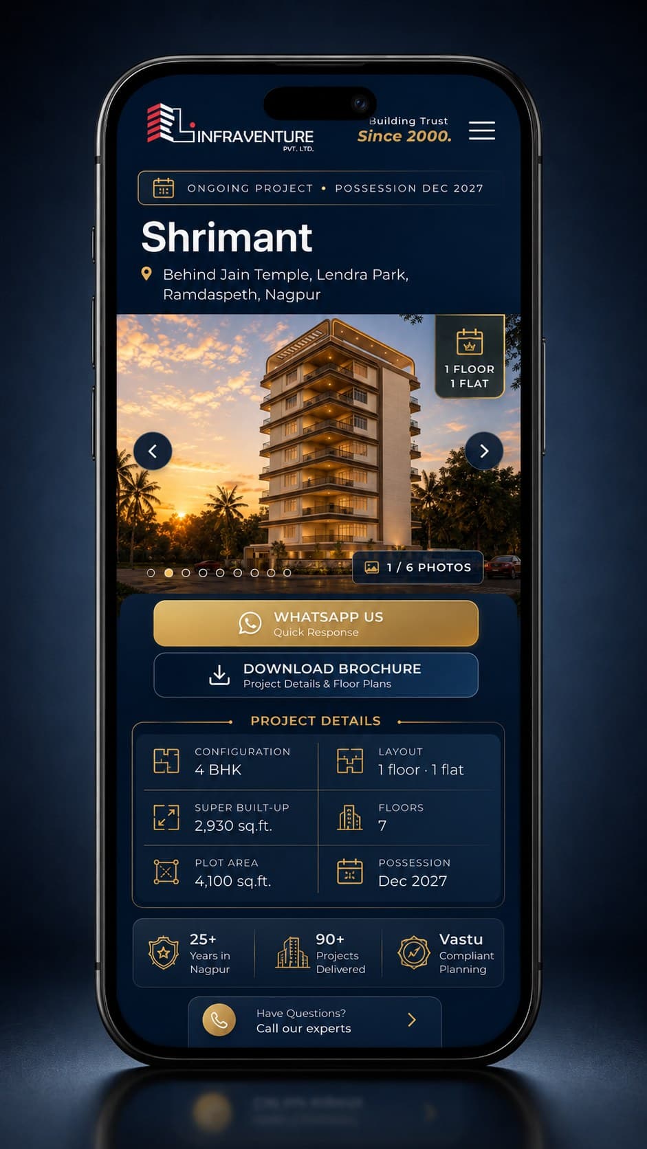 A project page on a phone