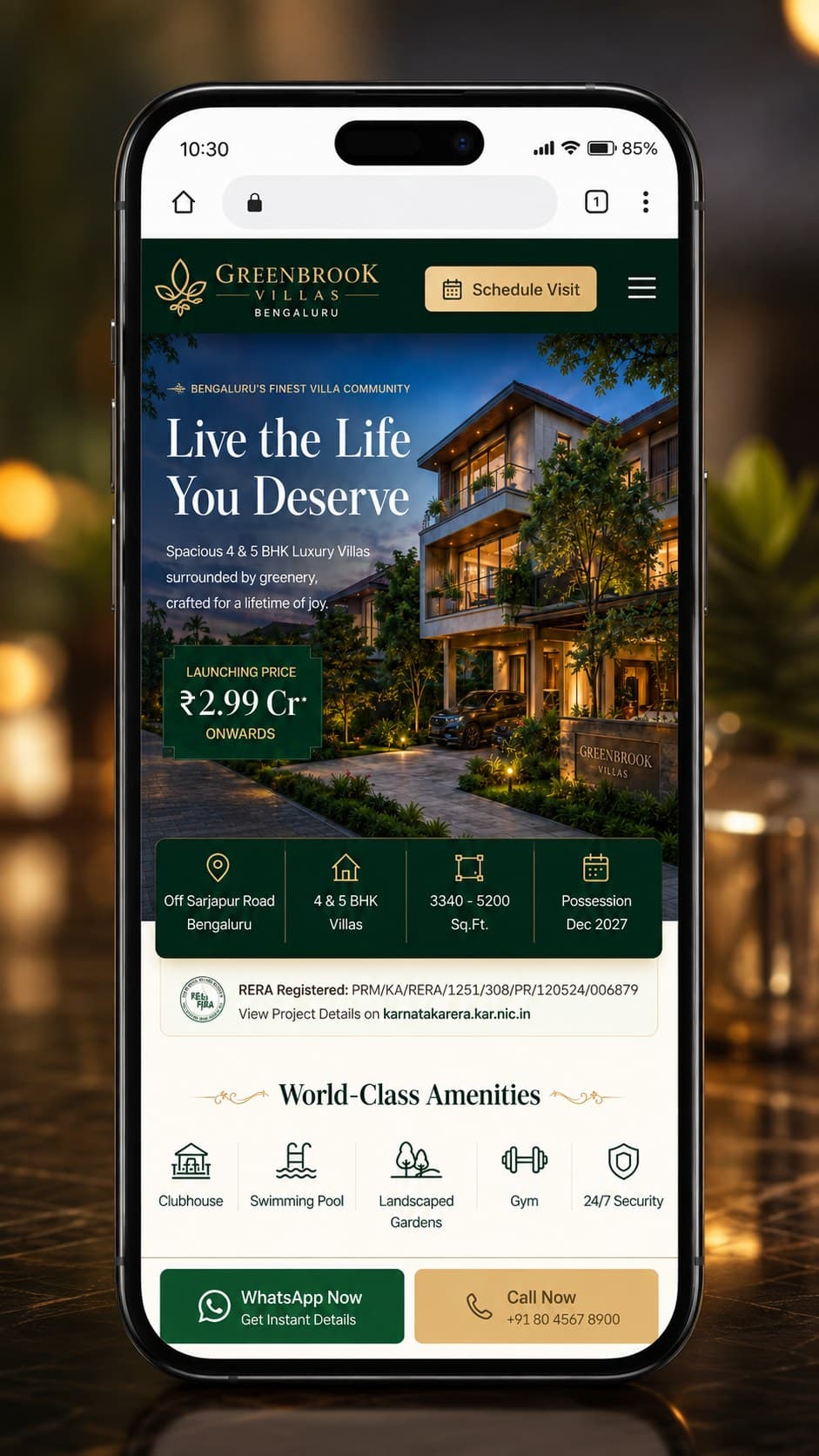 A villa community page, Bengaluru